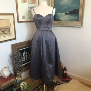 Sorella Vita Gun Metal Grey Tea Length Cocktail Dress (Size: 10)